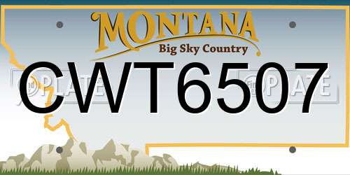 CWT6507 Montana License Plate