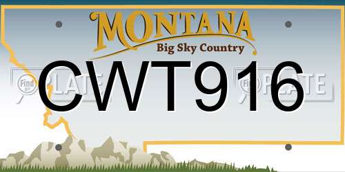 CWT916 Montana License Plate