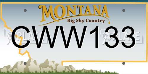 CWW133 Montana License Plate