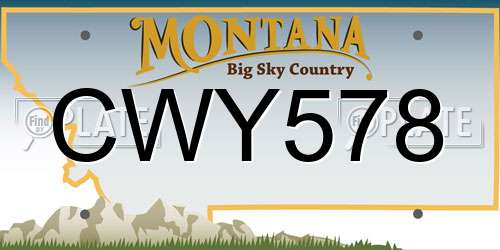 CWY578 Montana License Plate