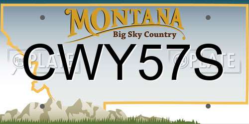 CWY57S Montana License Plate