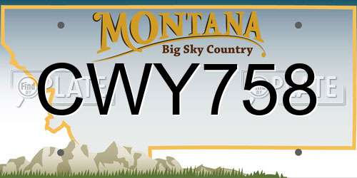 CWY758 Montana License Plate