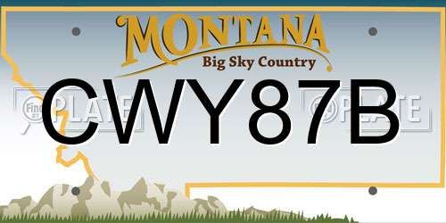 CWY87B Montana License Plate