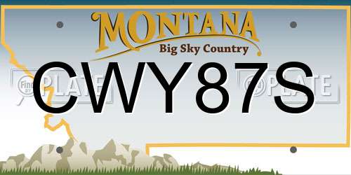 CWY87S Montana License Plate