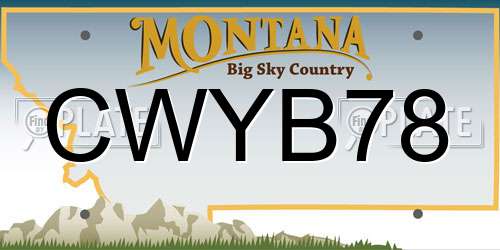 CWYB78 Montana License Plate