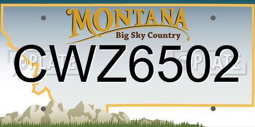 CWZ6502 Montana License Plate
