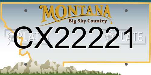 CX22221 Montana License Plate