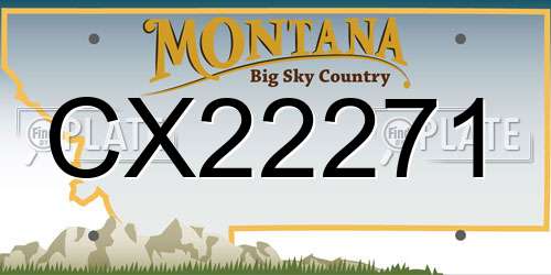 CX22271 Montana License Plate
