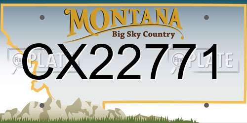 CX22771 Montana License Plate