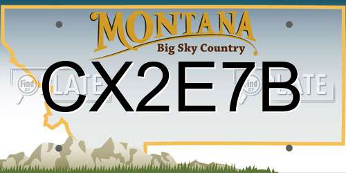 CX2E7B Montana License Plate