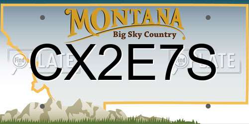 CX2E7S Montana License Plate