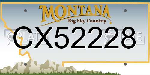 CX52228 Montana License Plate