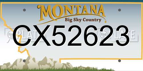 CX52623 Montana License Plate