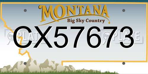 CX57673 Montana License Plate