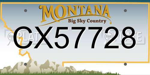 CX57728 Montana License Plate