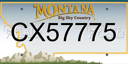 CX57775 Montana License Plate