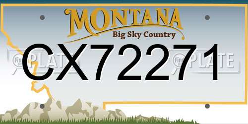 CX72271 Montana License Plate