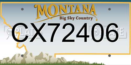 CX72406 Montana License Plate