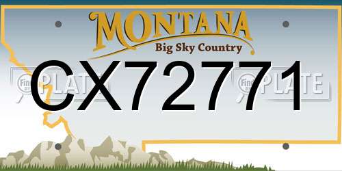 CX72771 Montana License Plate