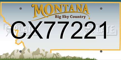 CX77221 Montana License Plate
