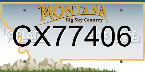CX77406 Montana License Plate