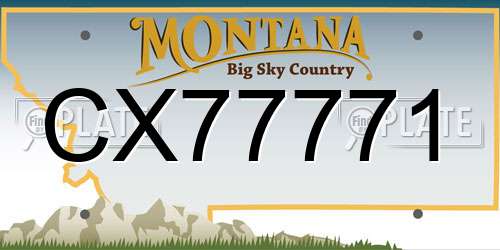 CX77771 Montana License Plate