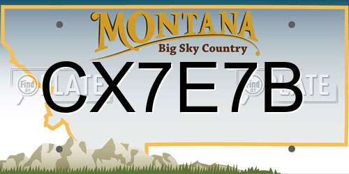 CX7E7B Montana License Plate