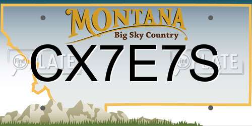 CX7E7S Montana License Plate