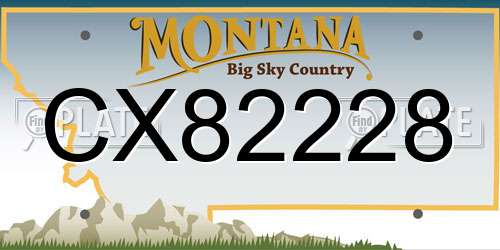 CX82228 Montana License Plate