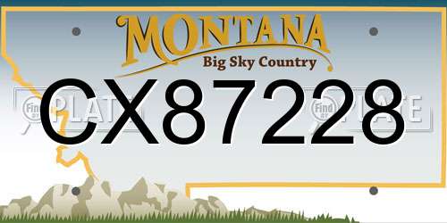 CX87228 Montana License Plate