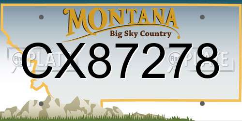 CX87278 Montana License Plate