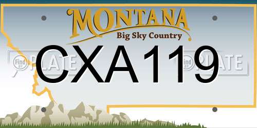 CXA119 Montana License Plate