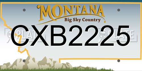 CXB2225 Montana License Plate
