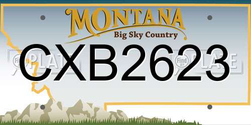 CXB2623 Montana License Plate