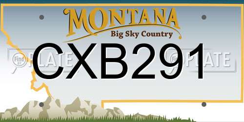 CXB291 Montana License Plate