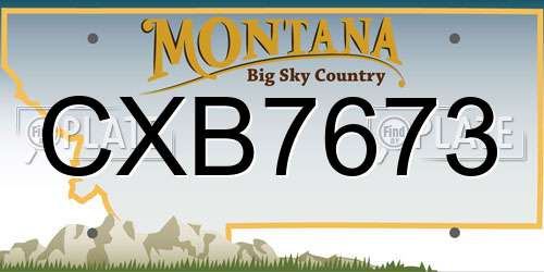 CXB7673 Montana License Plate