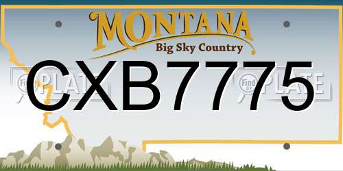 CXB7775 Montana License Plate
