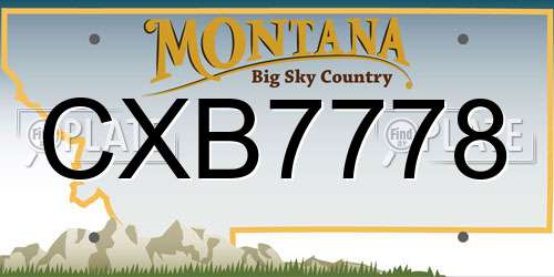 CXB7778 Montana License Plate
