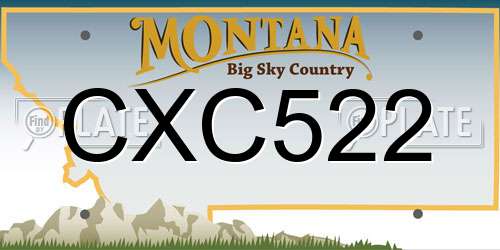 CXC522 Montana License Plate