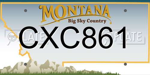 CXC861 Montana License Plate