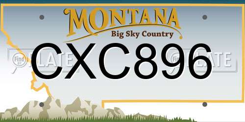 CXC896 Montana License Plate