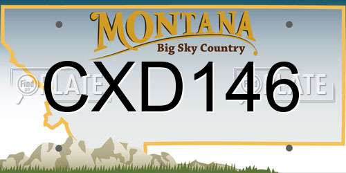 CXD146 Montana License Plate