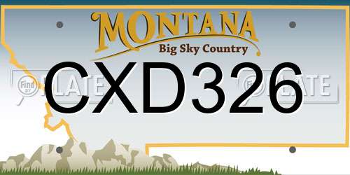CXD326 Montana License Plate