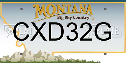 CXD32G Montana License Plate