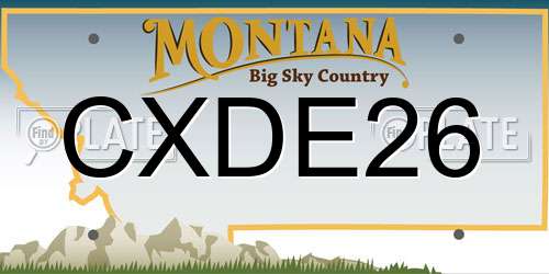 CXDE26 Montana License Plate