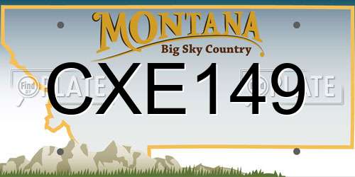 CXE149 Montana License Plate
