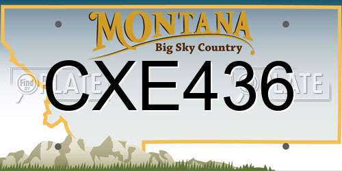CXE436 Montana License Plate