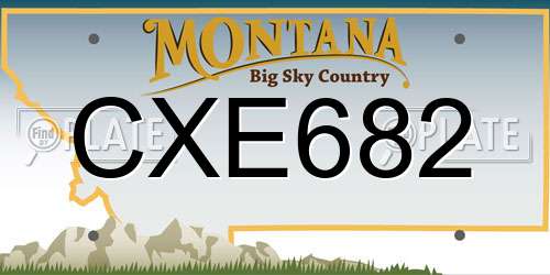 CXE682 Montana License Plate