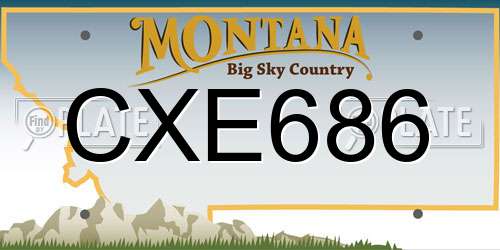 CXE686 Montana License Plate