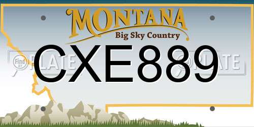 CXE889 Montana License Plate